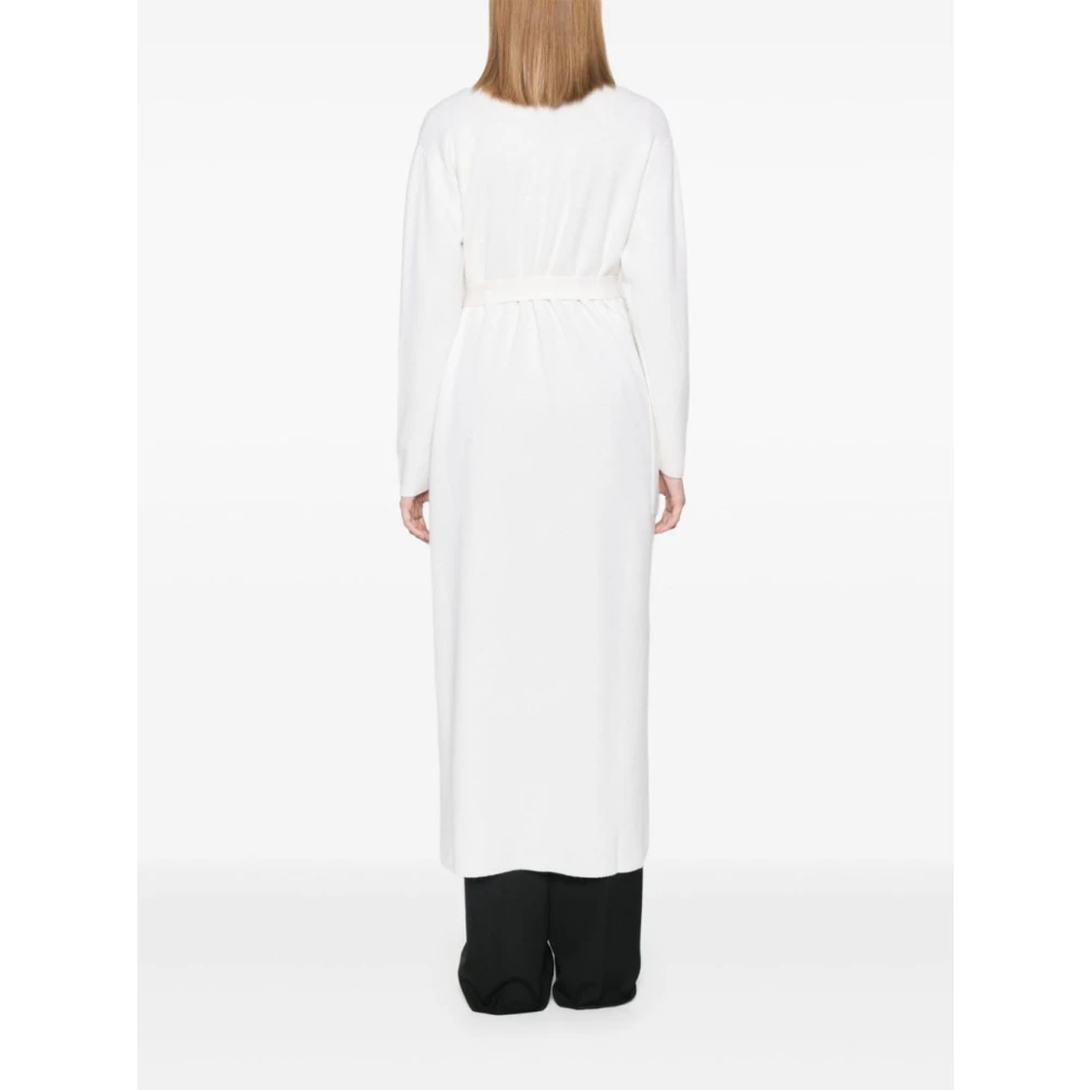 Max Mara Witte Wol Kasjmier Lange Vest White Dames