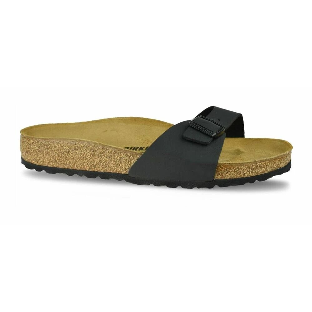 Birkenstock Women's Black Sliders, 8 Uk, Sandals Madrid Birko-Flor Narrow