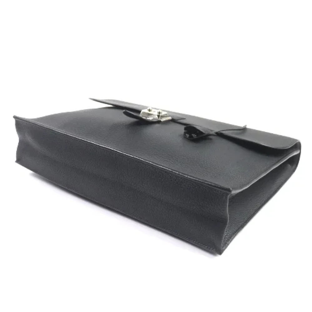 Hermès Vintage Pre-owned Leather briefcases Black Heren