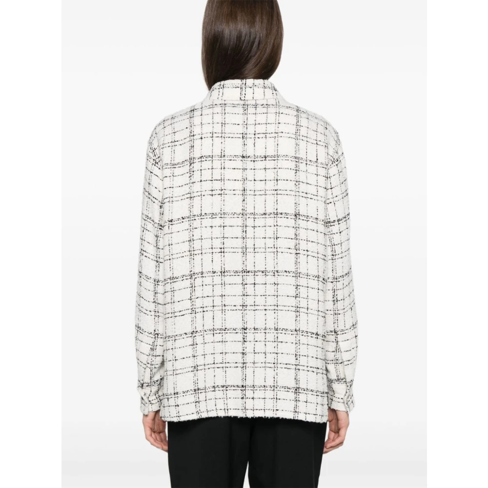 IRO Beige Tweed Geruite Overhemd Beige Dames