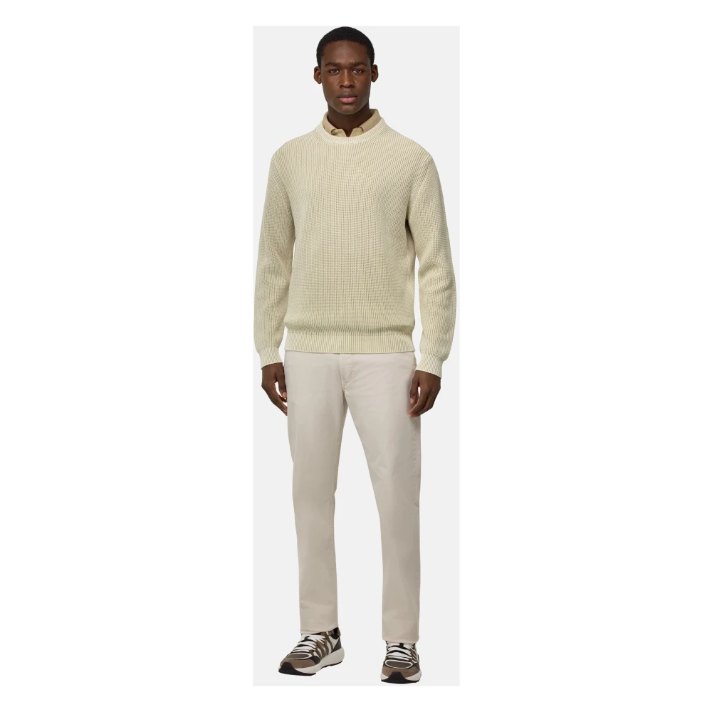 Boggi Milano Crew Neck Jumper Beige Heren