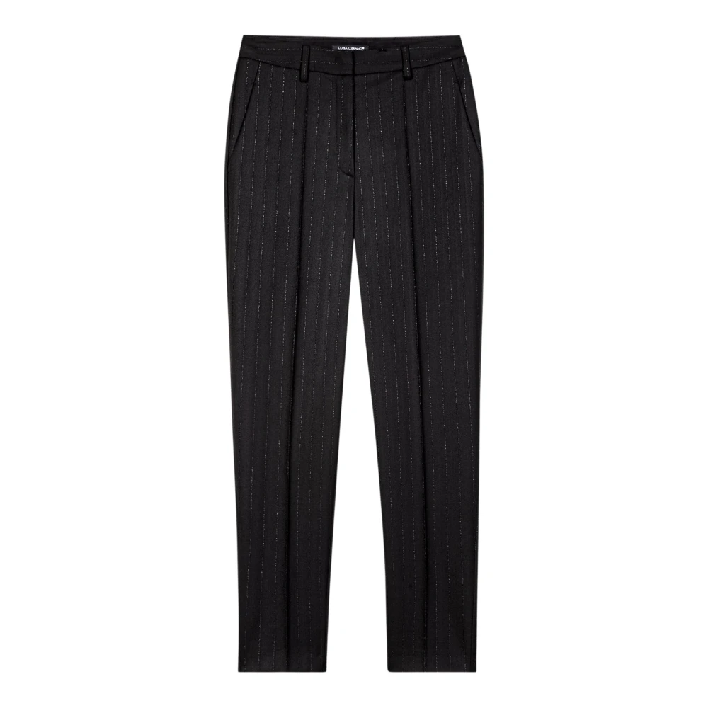 LUISA CERANO Stretch viscose-wolmix broek Black Dames