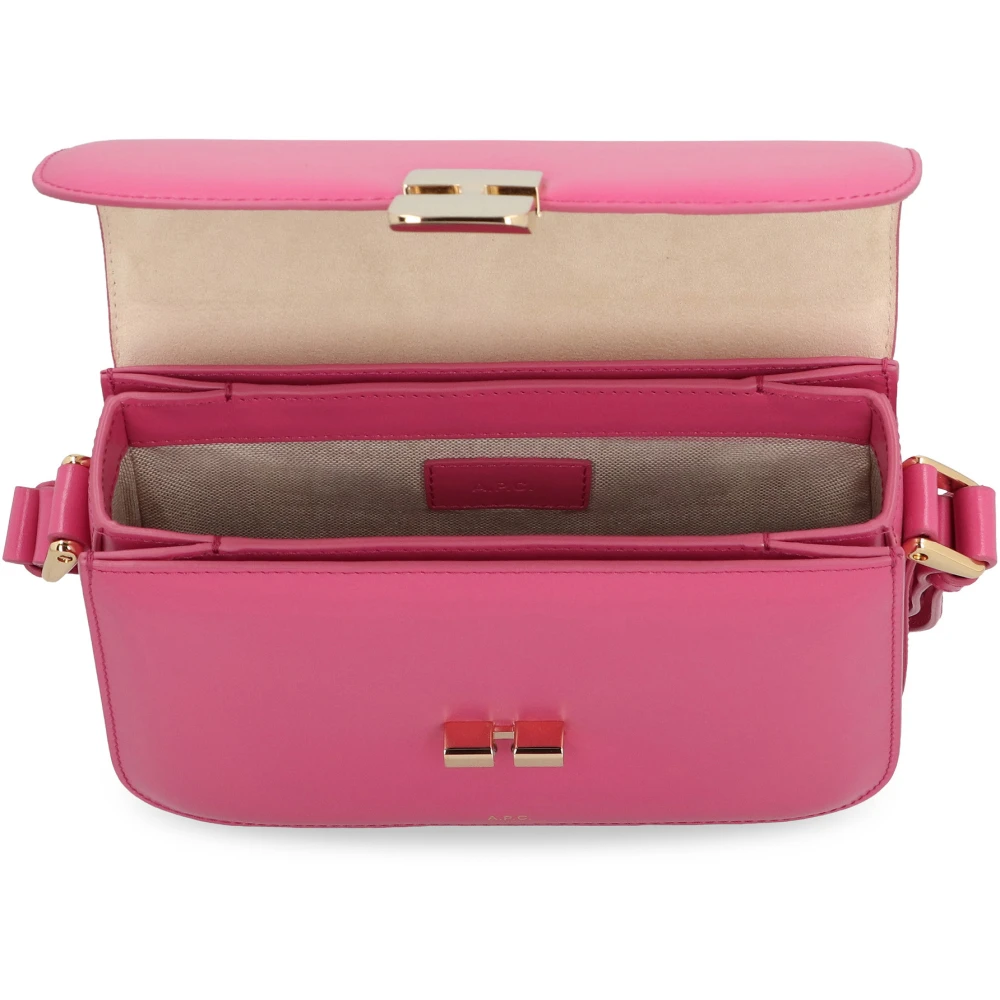 A.p.c. Kleine leren crossbodytas Brown Dames