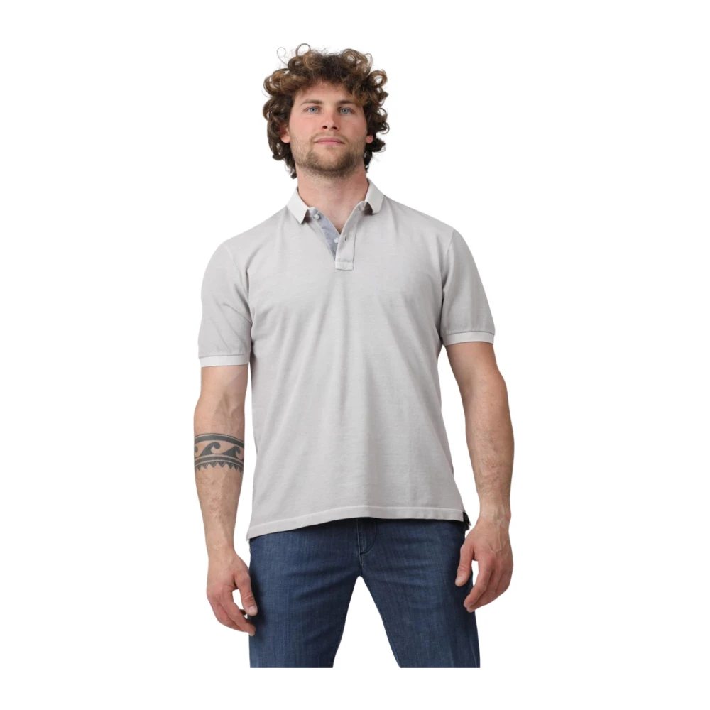 Gran Sasso Polo Tennis Shirt Gray Heren
