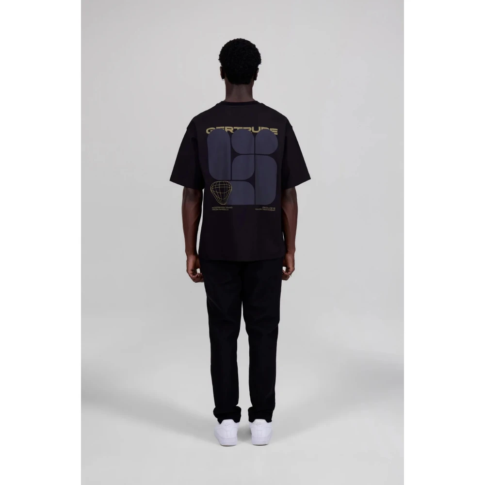 Gertrude Zwart oversized T-shirt met korte mouwen Black Heren
