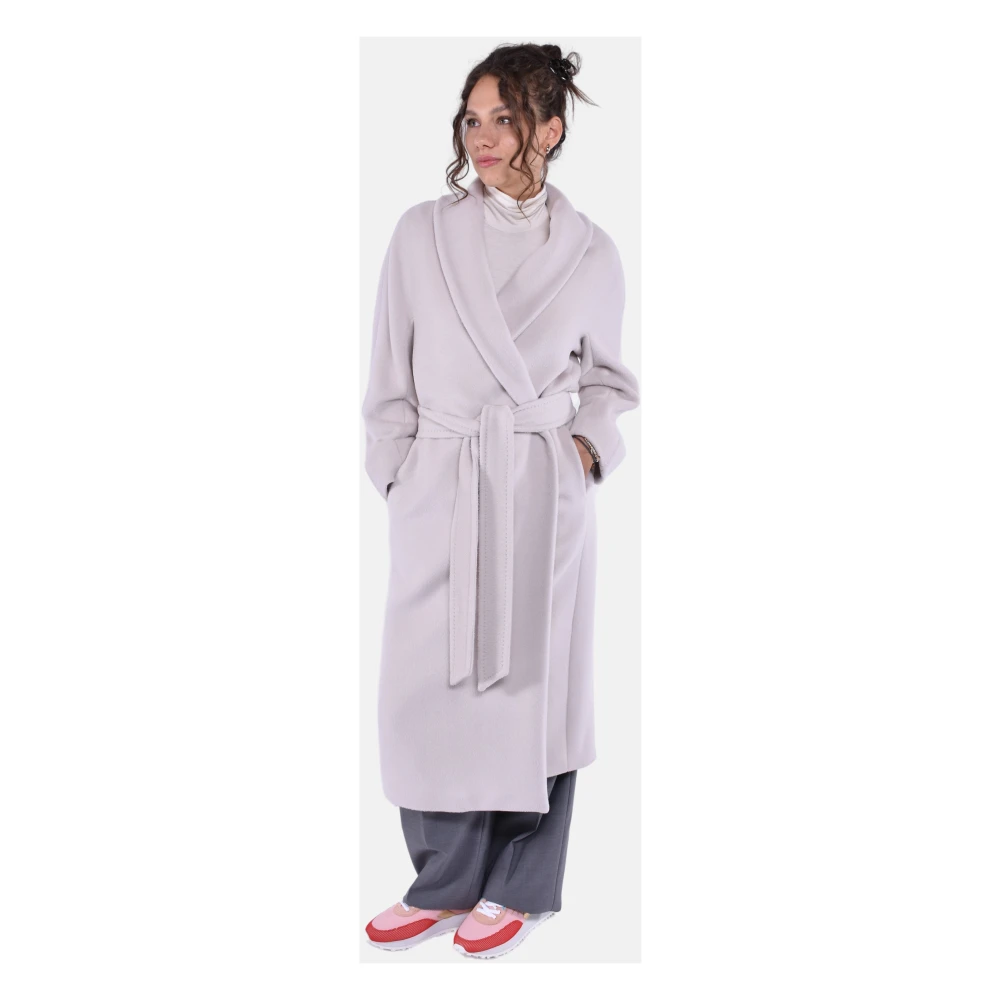 Max Mara Studio Sjaalkraag lange mouwen jas Gray Dames