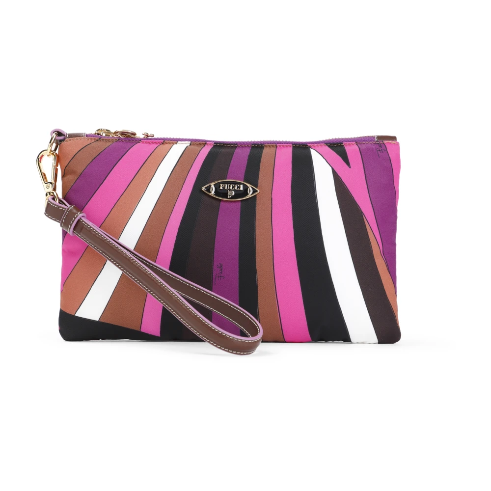 EMILIO PUCCI Roze & Paarse Clutch Tas Multicolor Dames