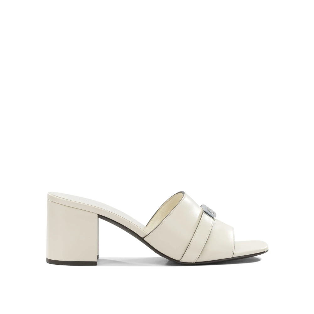 Tory Burch Women's White Heeled Mules