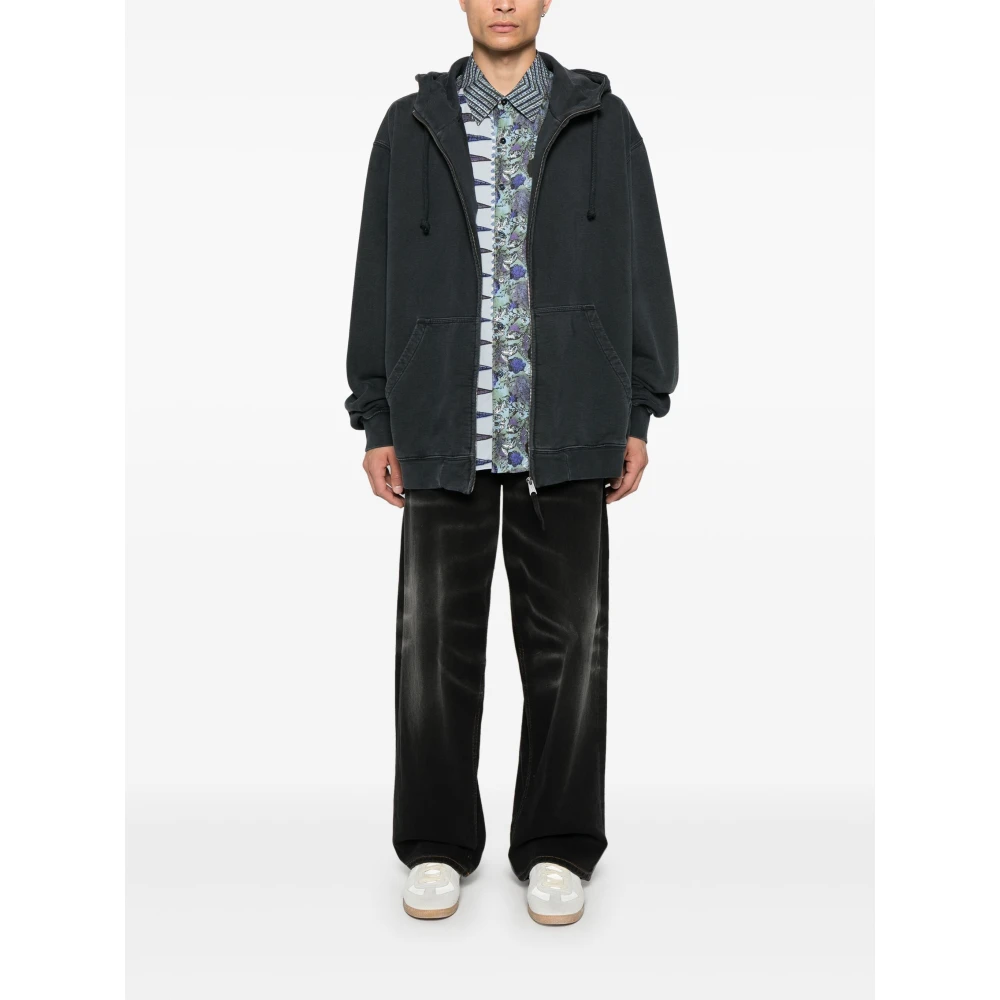 Maison Margiela Grijze Logo Geborduurde Hoodie Gray Heren