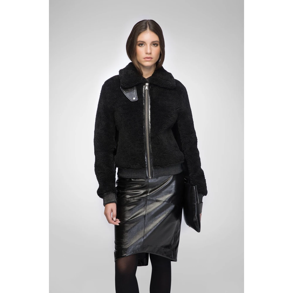 VSP Elise Zwarte Shearling Jas Black Dames