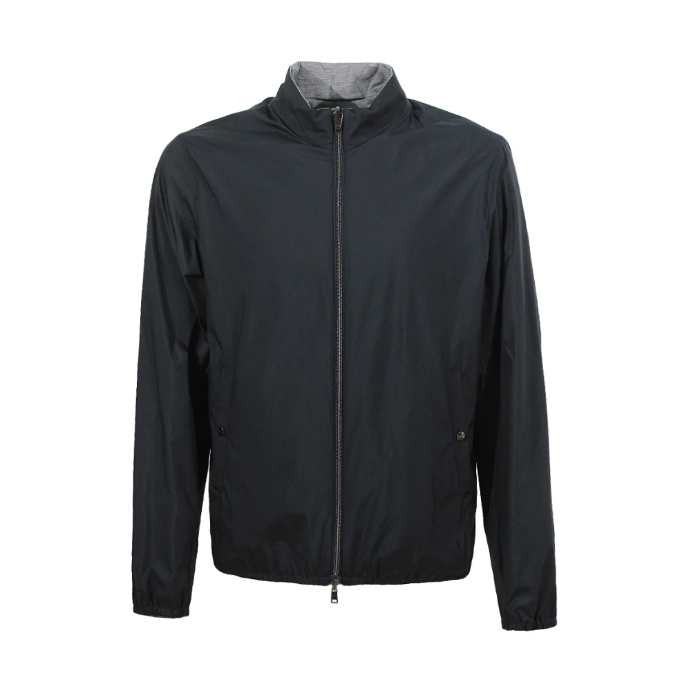 Herno Herr Blå Jackor M, Polyester, Vändbar Kappa Med Dragkedja