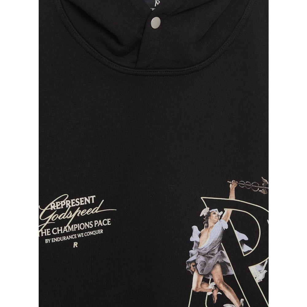 Represent Katoenen Hoodie met Print Black Heren