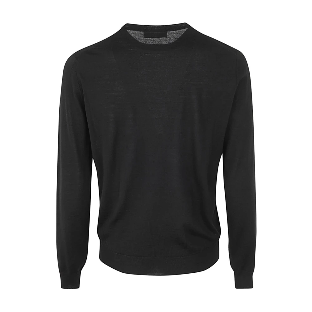 Filippo De Laurentiis Zwarte Merino Crew Neck Sweater Black Heren