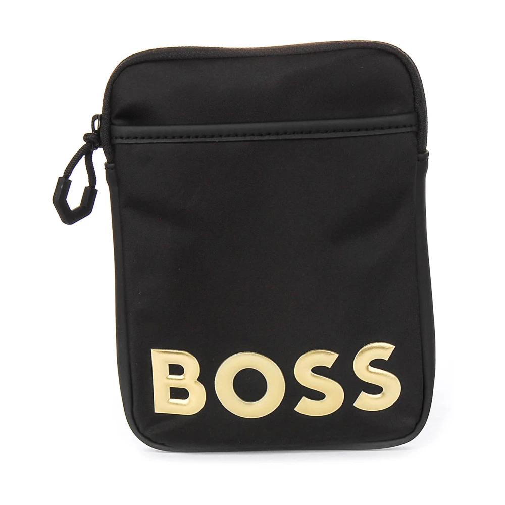 Hugo Men's Black Cross Body Messenger, One Size, Gold Holiday Phone Pouch Crossbody