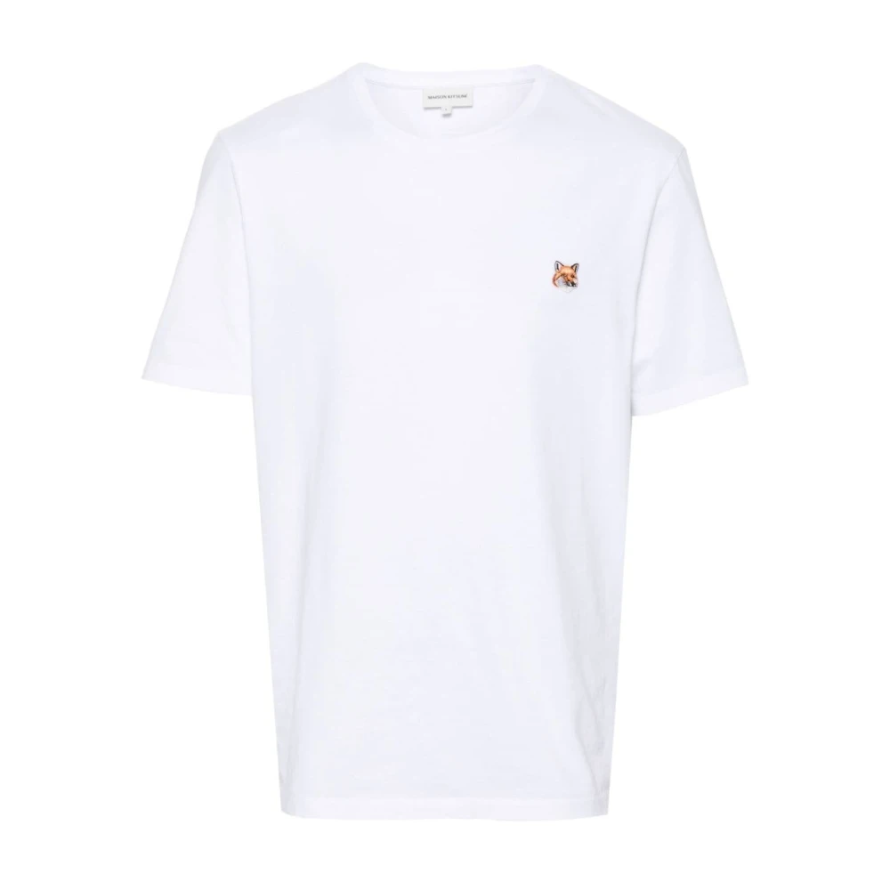 Maison Kitsuné Katoenen Fox Motief T-Shirt White Heren