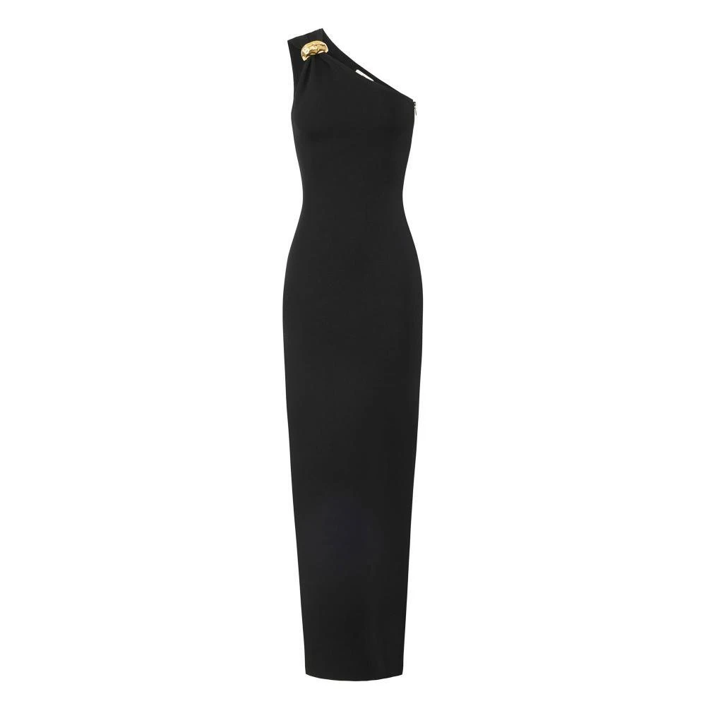 Elisabetta Franchi Black Gowns, Female, L, Red Carpet Milano Knit Evening Dress