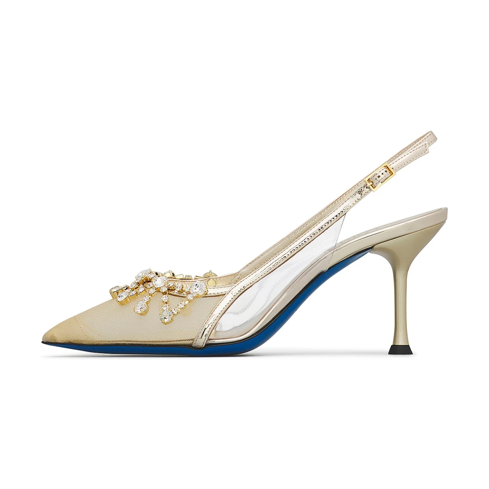 Loriblu Femme Jaune - Escarpin Slingback Orné De Bijoux - Chaussures - Taille: 39 Eu