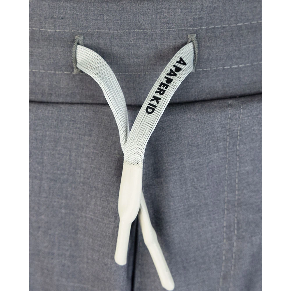 A Paper Kid Grijze Flanellen Loose Fit Broek Gray Heren
