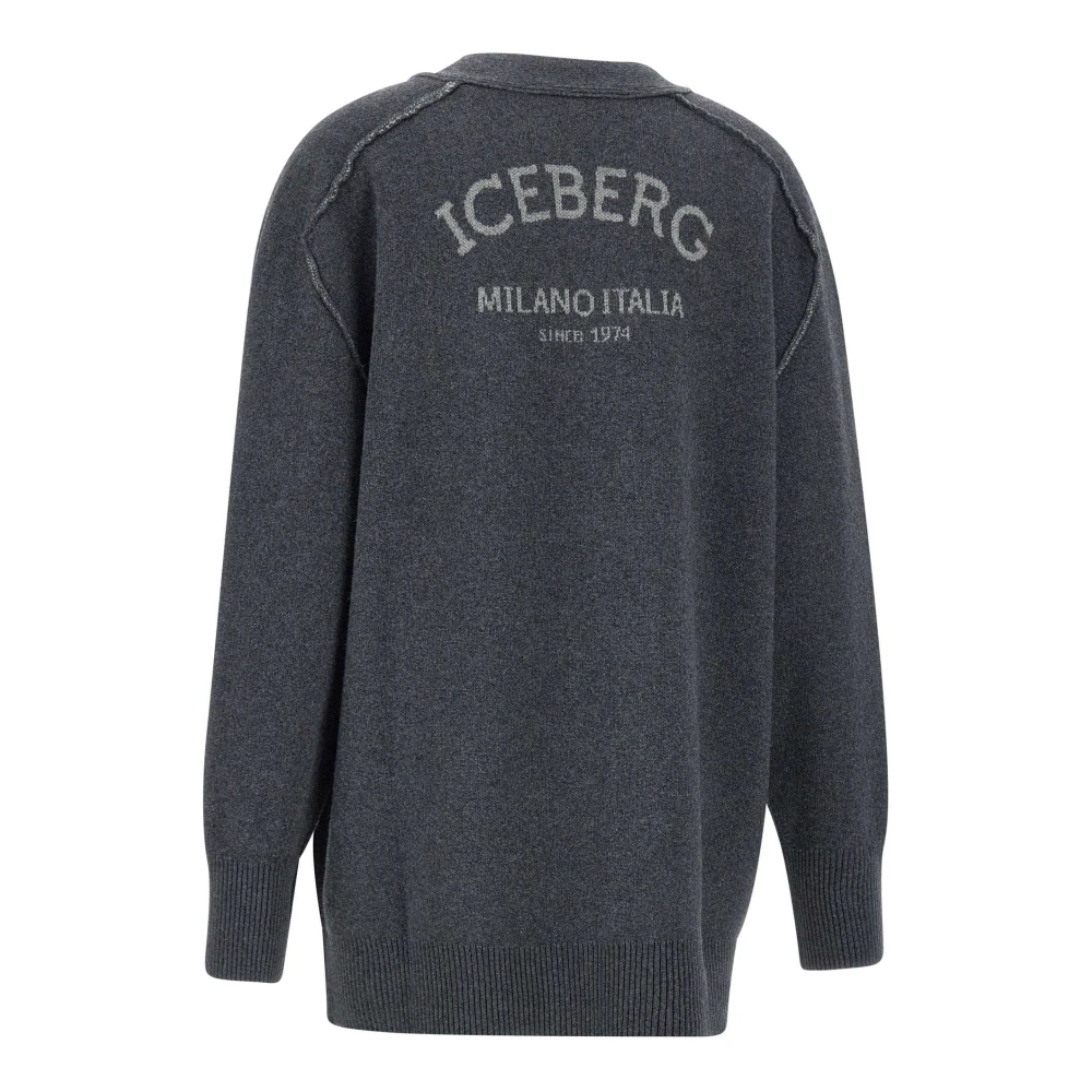 Iceberg Antracietgrijze Wollen Blend Vest Gray Dames