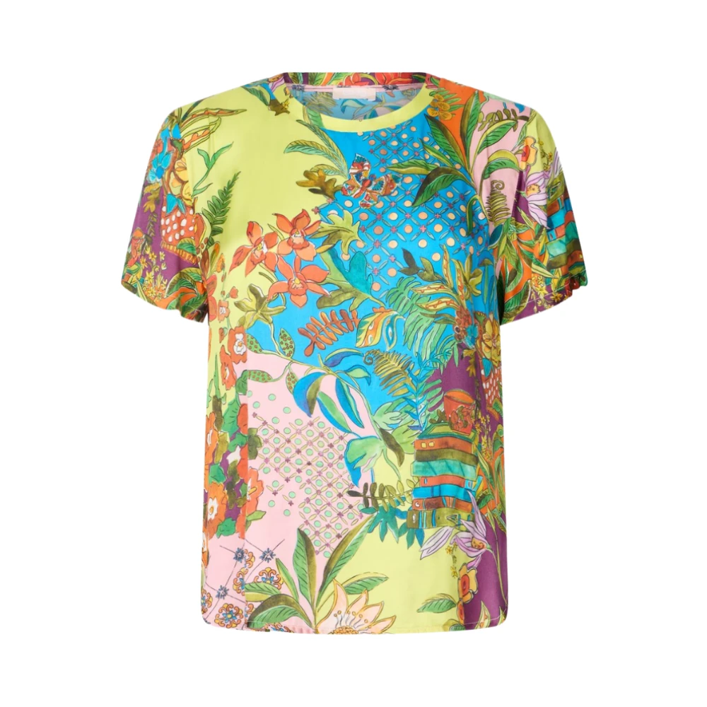 Liu Jo Vrouw Multicolor Tops Dames, Veelkleurig, S, Satijn, Viscose Satijnen T-Shirt
