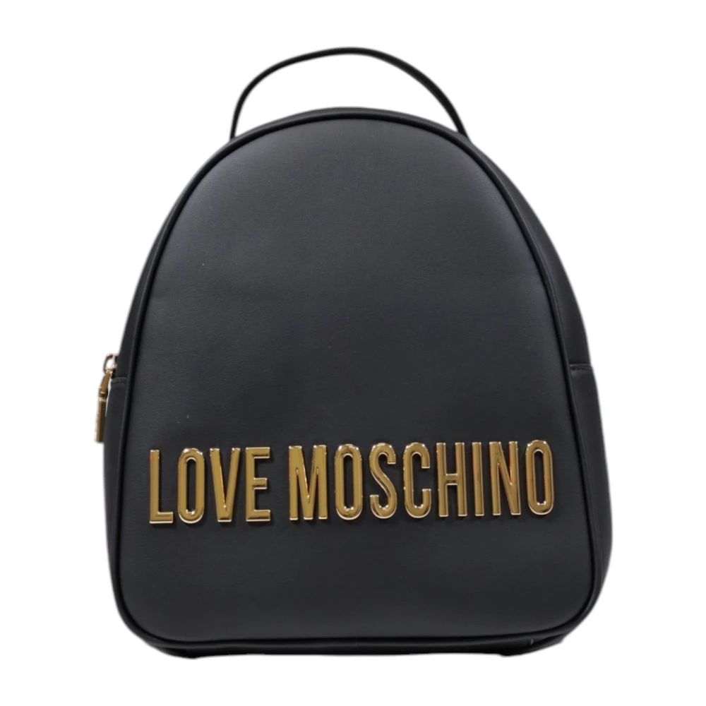 Love Moschino Zwarte ritssluiting rugzak voor vrouwen Black Dames