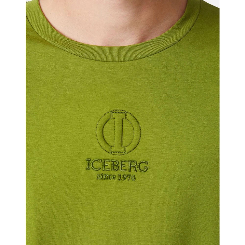Iceberg katoenen T-shirt Green Heren