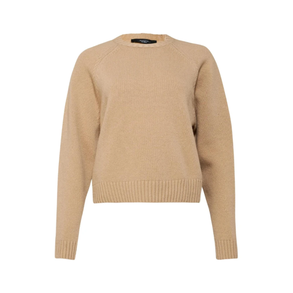 Max Mara Weekend Zachte Wol Crew-Neck Sweater Kameel Brown Dames