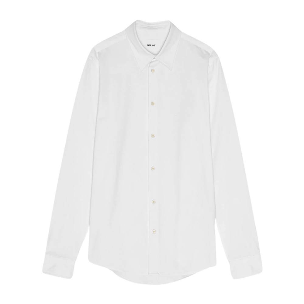 Nn07 Minimalistisch Wit Overhemd met Parelmoerknopen White Heren