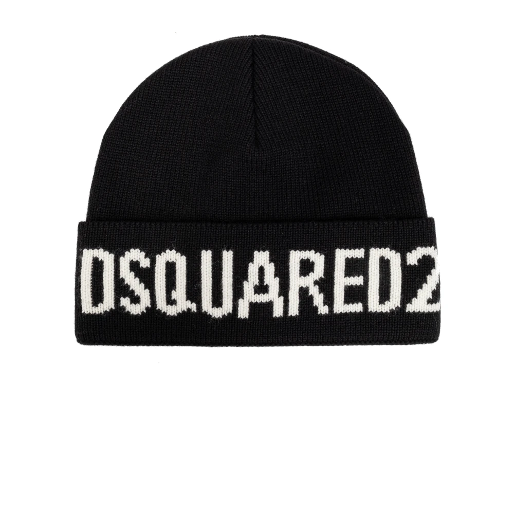 Dsquared2 Wollen muts Black Heren