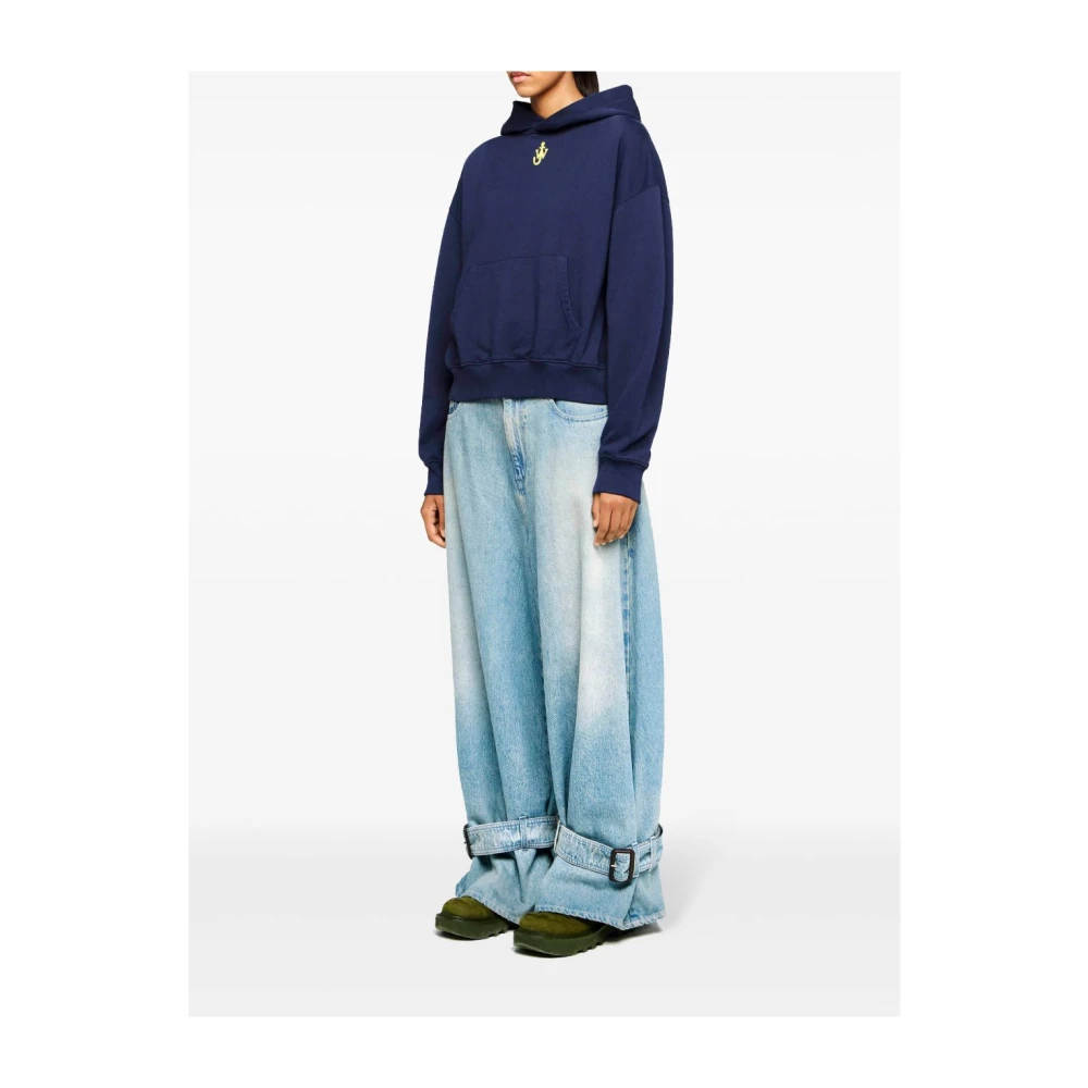 JW Anderson Blauwe Anker Logo Sweater Hoodie Blue Dames