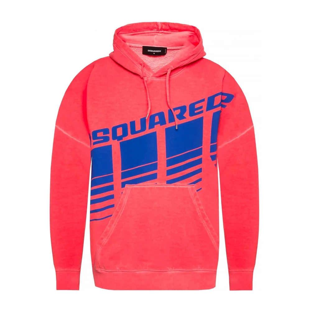 Dsquared2 Oversize Logo Sweatshirt met Capuchon Red Heren