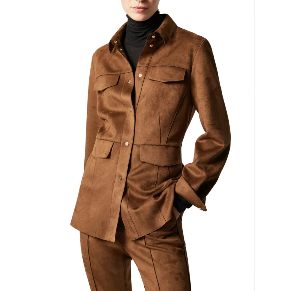 Pennyblack Sahariana Jack met fluwelen afwerking Brown Dames