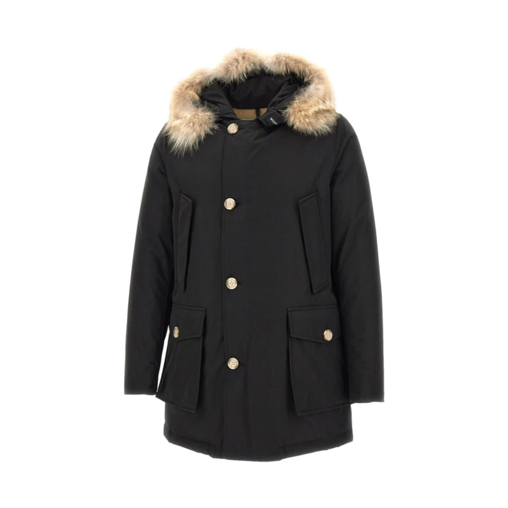 Woolrich Men's Black Coats With Teflon Coating - Parkas - L - Coats
