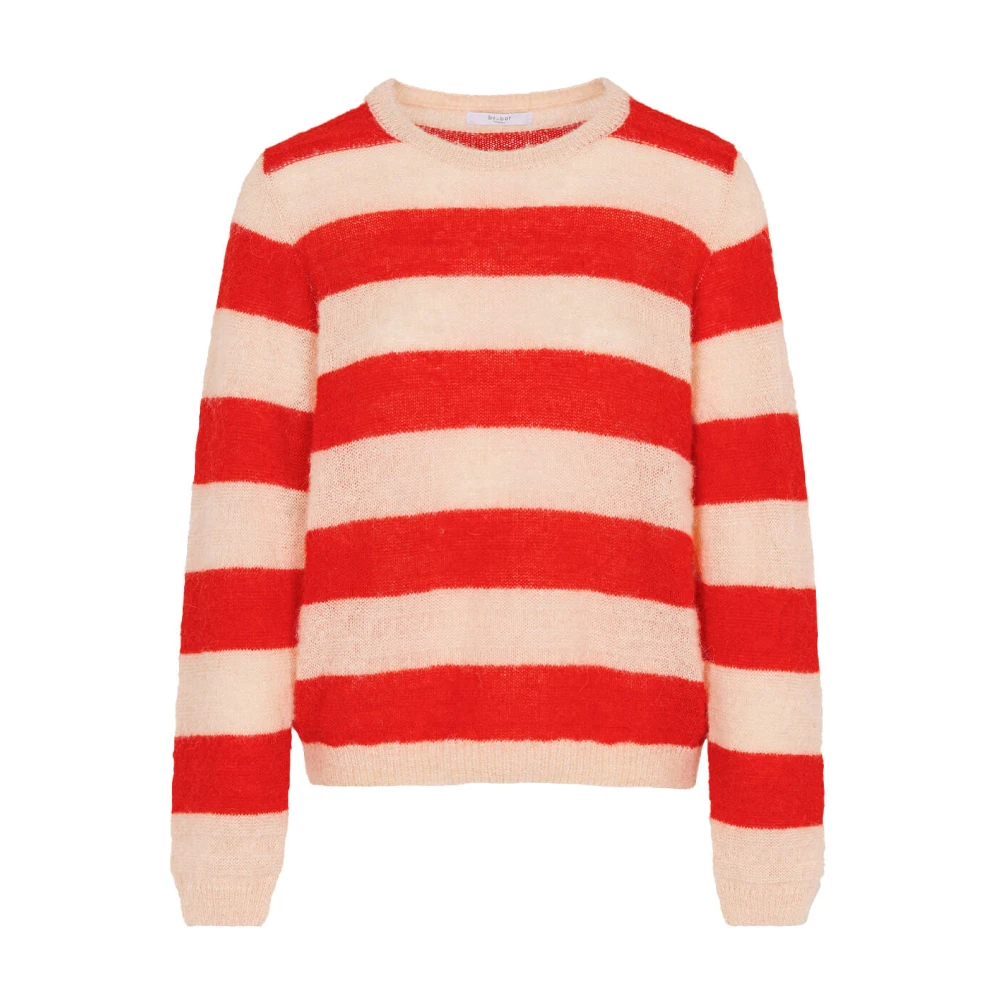 By-Bar Gwen Big Stripe Pullover Red Dames