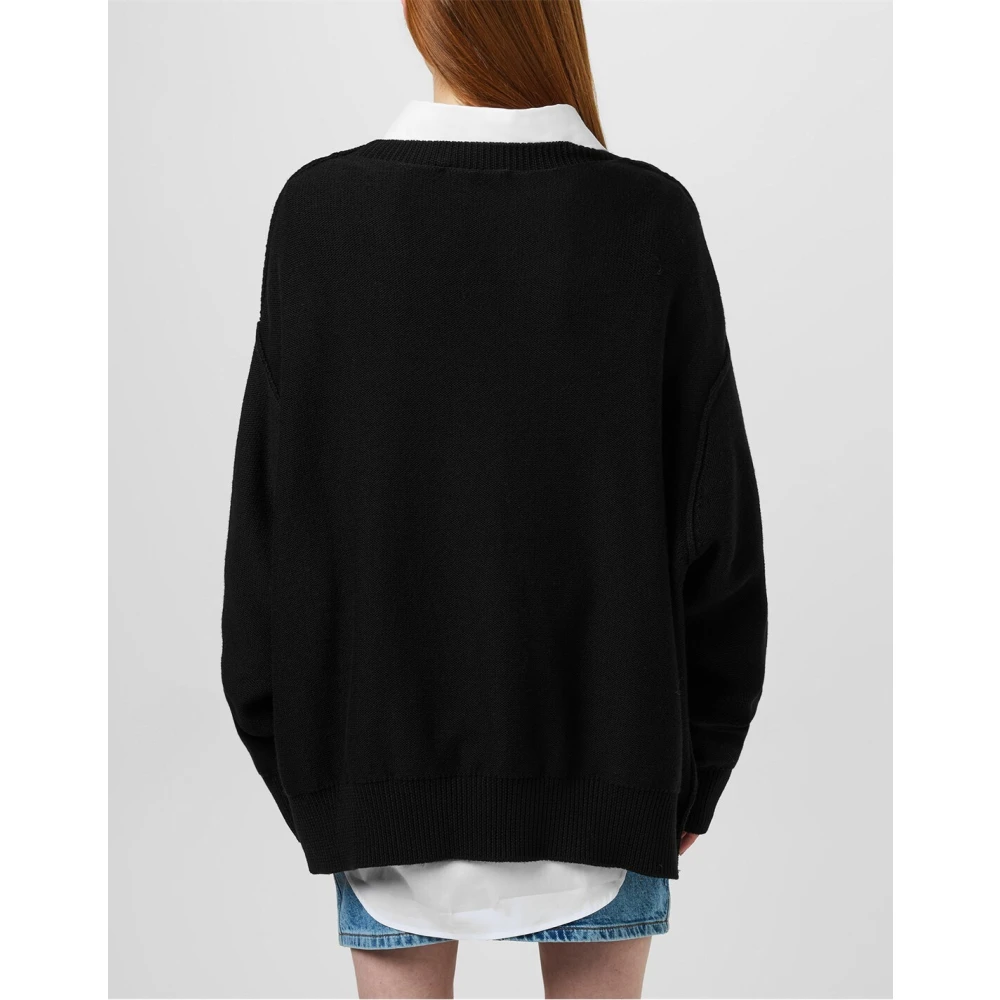 Dsquared2 Statement Logo Gebreide Trui Zwart Black Dames
