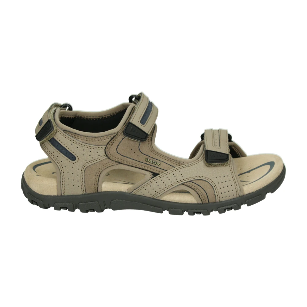 Geox Men's Beige Flat Sandals, 10 Uk, Leather Sandals