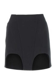 Zwart stretch katoenen blend mini rok