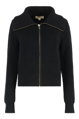 rafflad-stickad-dragkedja-cardigan