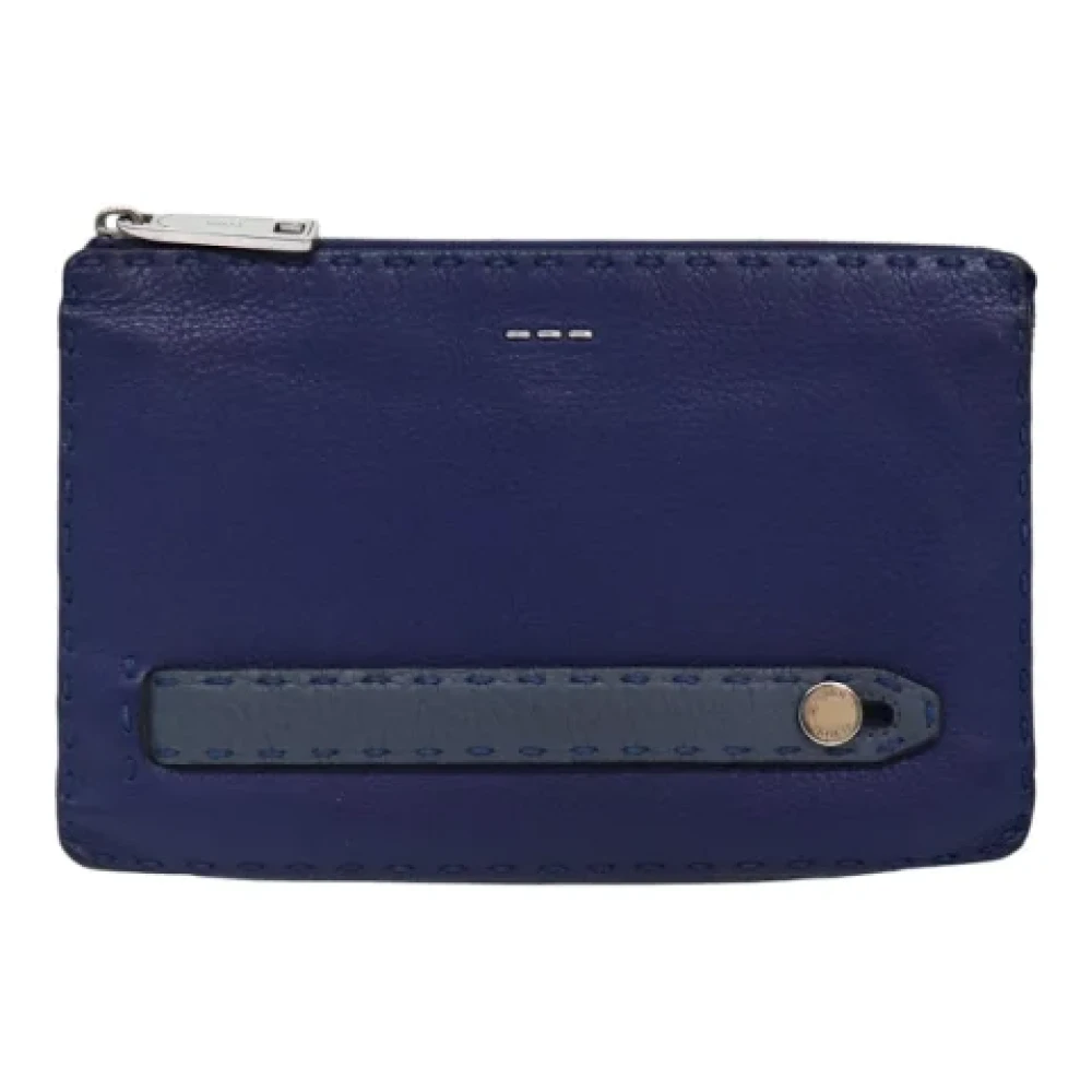 Fendi Vintage Pre-owned Leather clutches Blue Dames