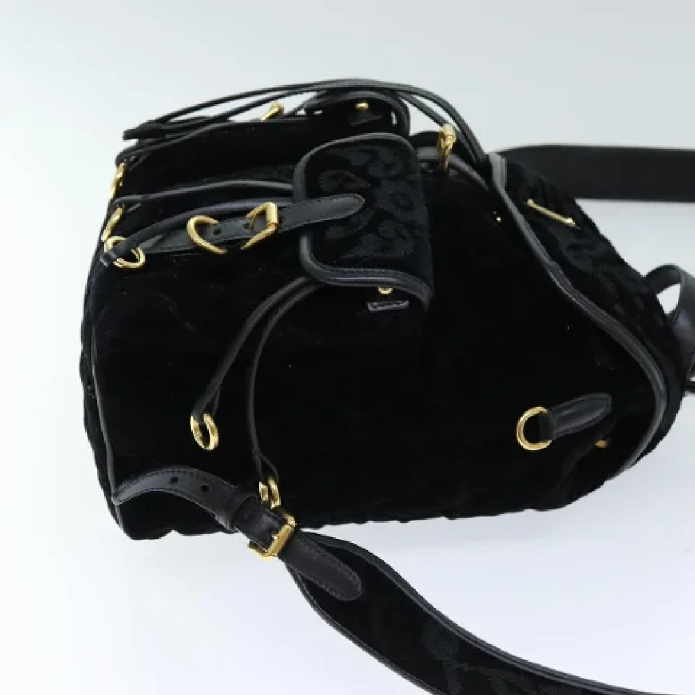 Prada Vintage Pre-owned Fabric backpacks Black Dames