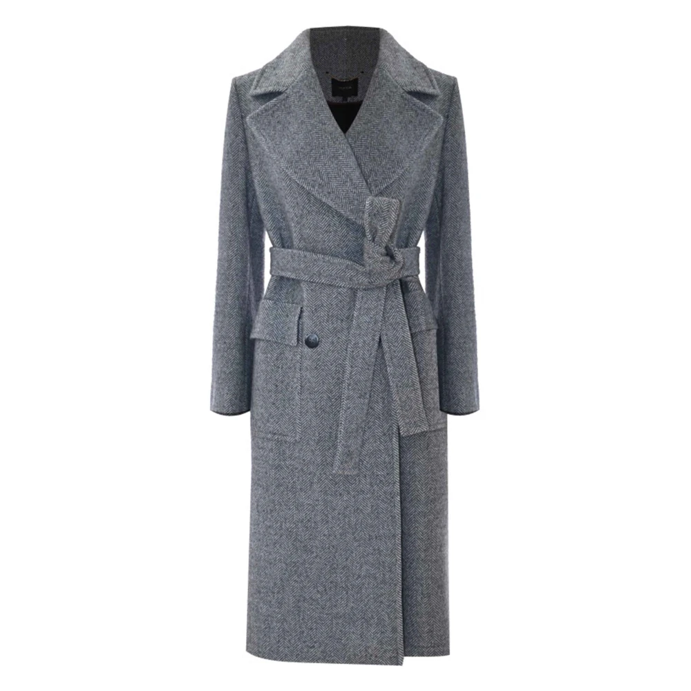 Kocca Donna Grigio Cappotto Classico Tre Quarti