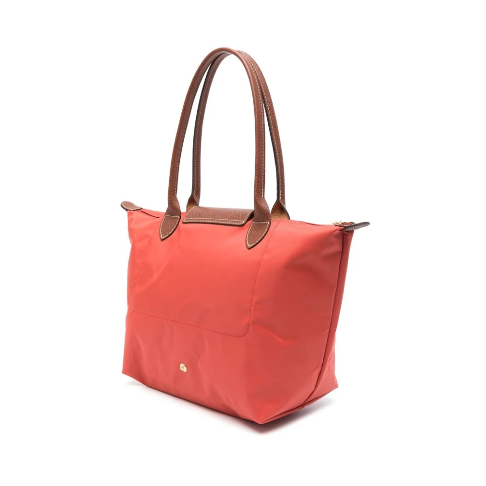 Longchamp Rode Canvas Opvouwbare Top Handtas Red Dames