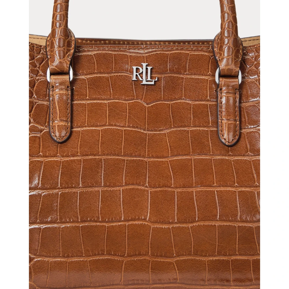 Ralph Lauren Kleine geperste leren Marcy handtas Brown Dames