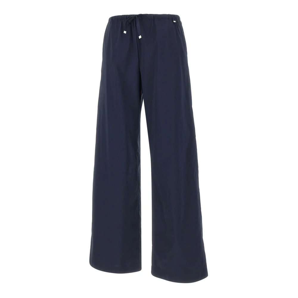 Herno Women's Blue Wide Trousers, S, Wide Trousers