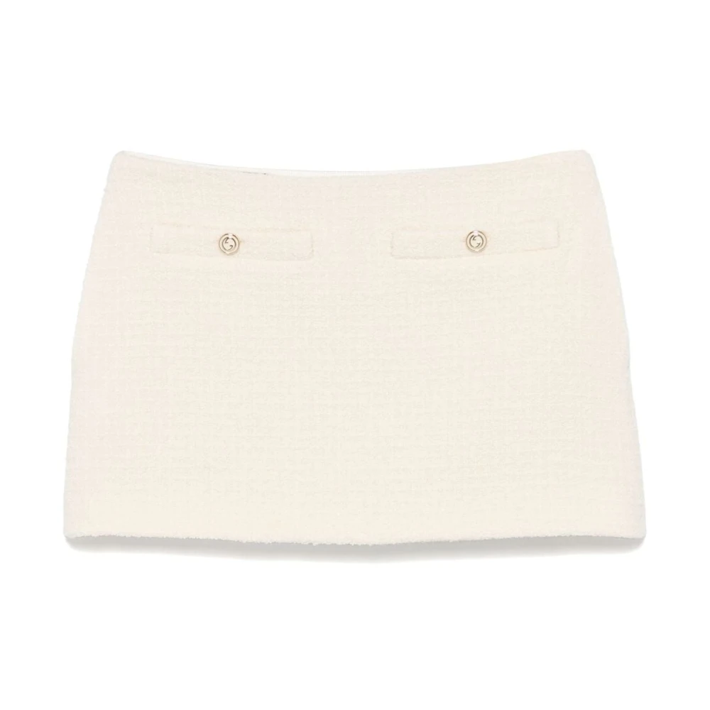 Gucci Damier Bouclé Tweed Mini Rok White Dames