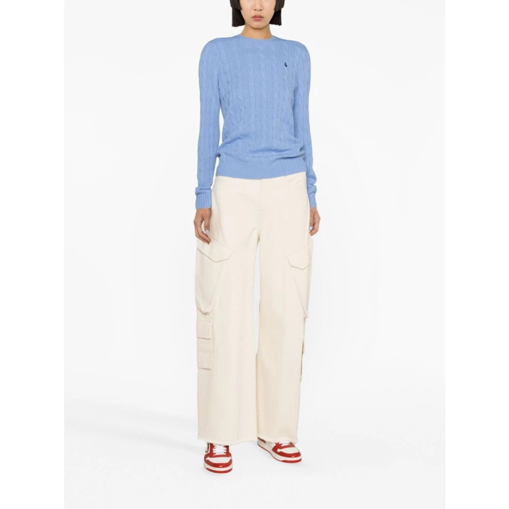 Polo Ralph Lauren Tijdloze Ronde Hals Gebreide Trui Blue Dames