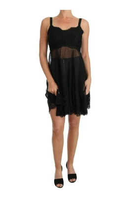 Elegant blommig spets chemise klänning