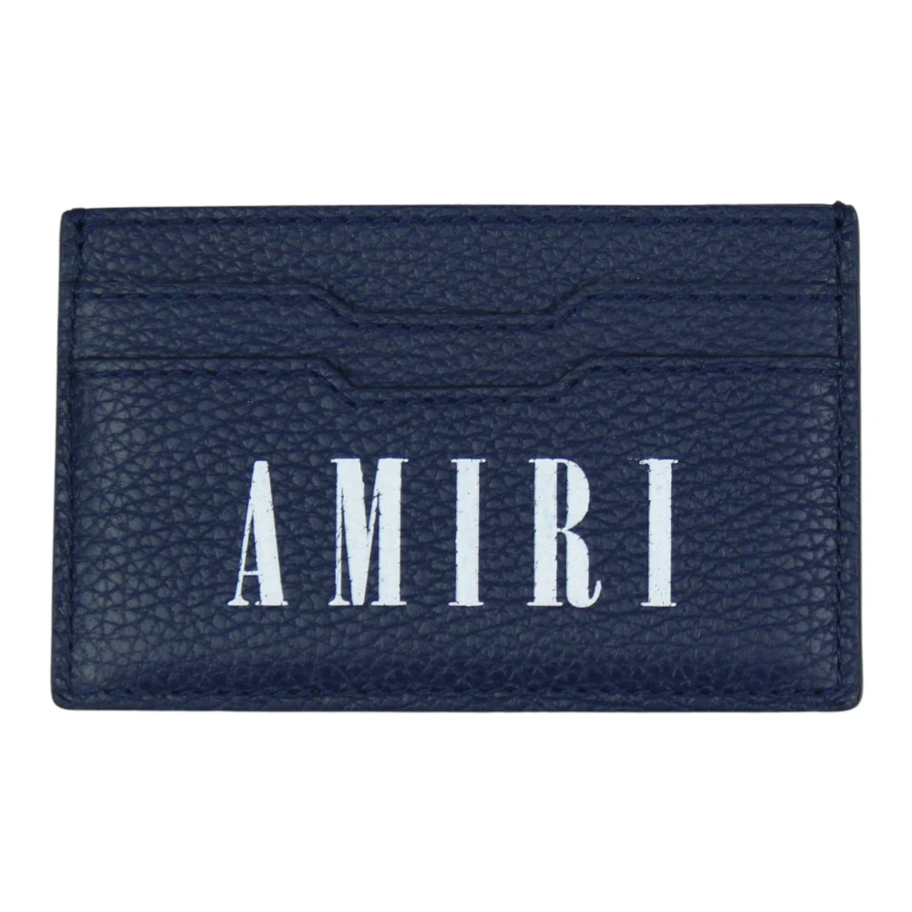 Amiri Navy leren kaarthouder Blue Unisex