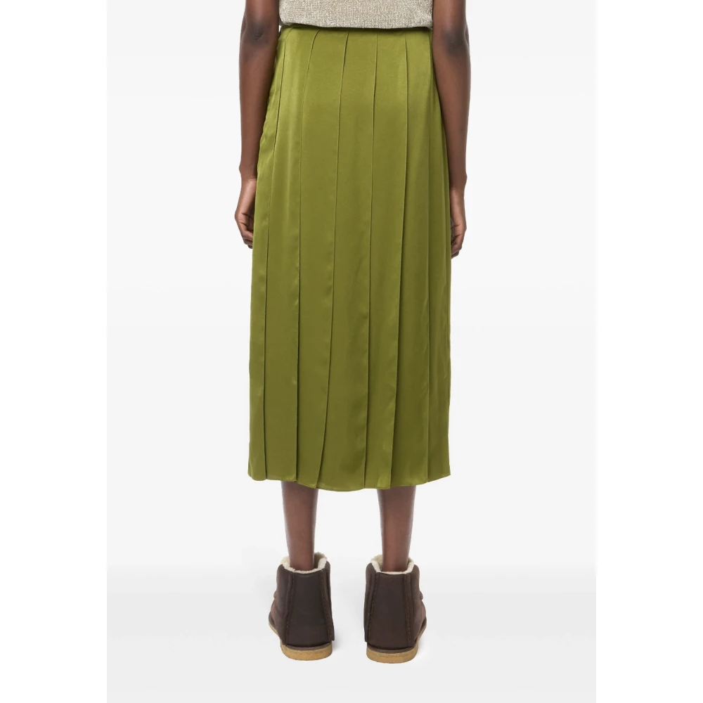 JW Anderson Heldere Olijf Midi Rok met Lintzoom Green Dames