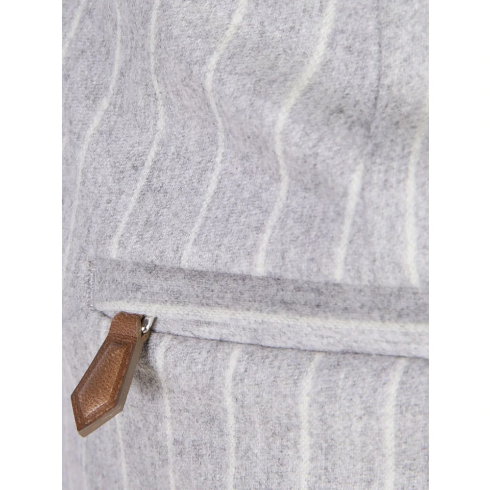 PT Torino Luxe Grijze Wol Zijde Broek Gray Heren